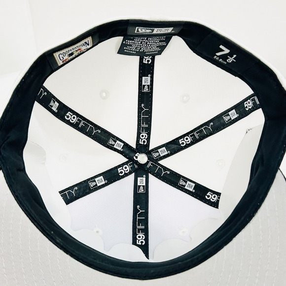 New Era Los Angeles Dodgers 50 Years 59FIFTY Fitted Hat Cap 7 1/8 White MLB - Picture 6 of 6